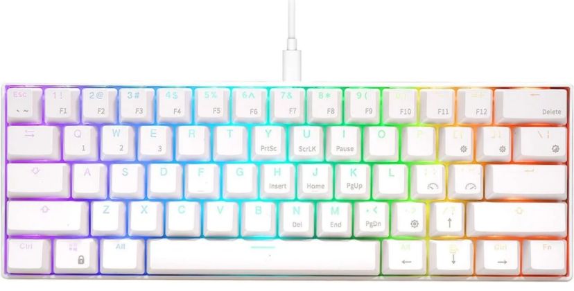 Bajeal G101 RGB Mechanical Gaming Keyboard 61 keys RED Switches, BLACK and WHITE