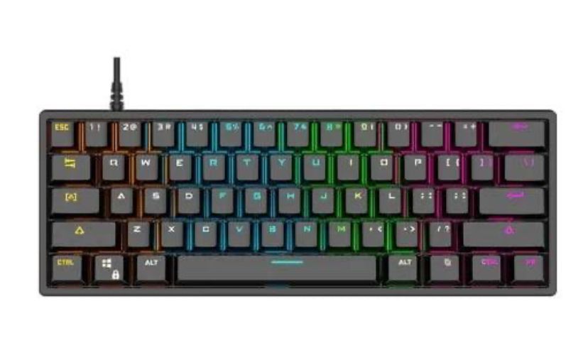 Bajeal G101 RGB Mechanical Gaming Keyboard 61 keys RED Switches, BLACK and WHITE