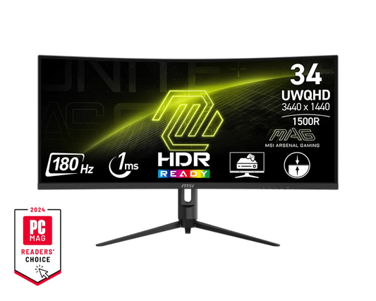 MSI MAG 342CQR E2 34″ UWQHD VA, 2K 180HZ Curved Gaming Monitor