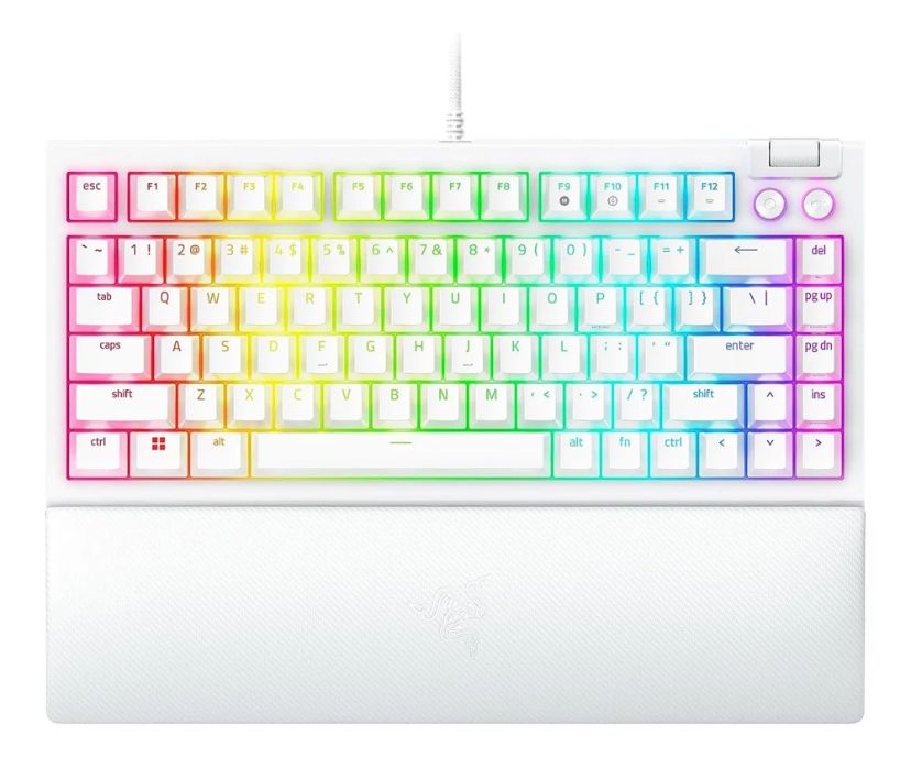 Razer BlackWidow V4 75% Compact Hot-Swappable Mechanical keyboard, WHITE